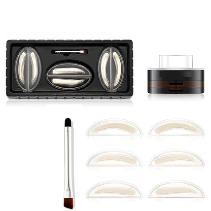 【1+1 gratis】💄 Profesjonalny zestaw do malowania brwi – dwukolorowy puder zapewniający idealny kształt brwi