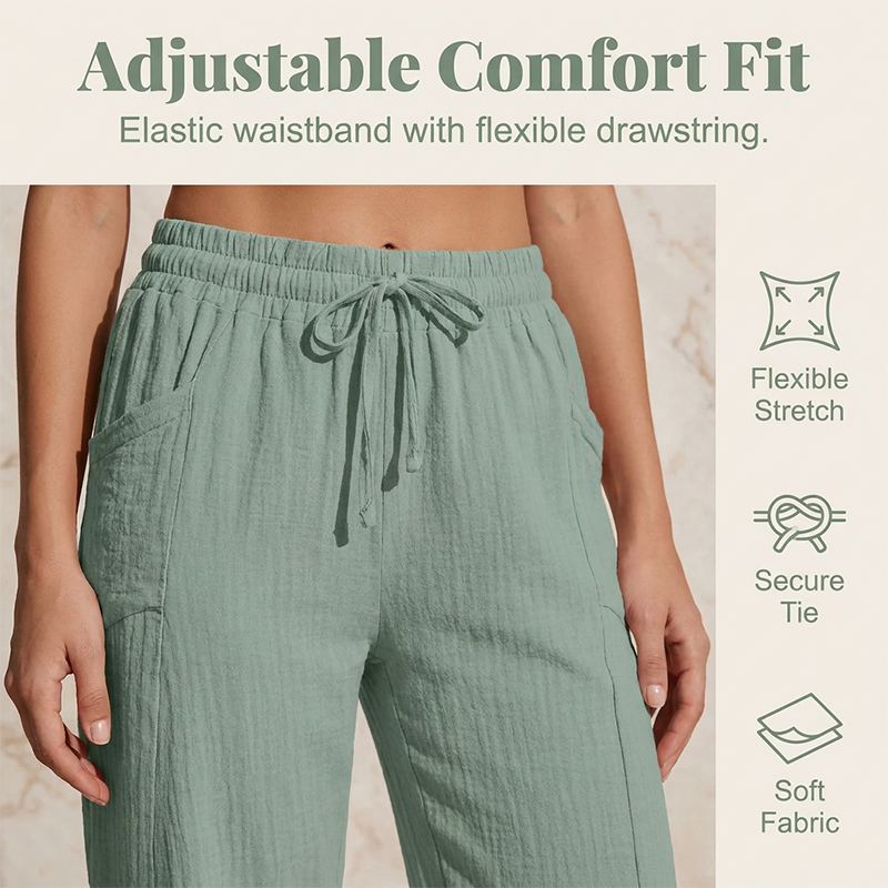 🔥 50% ZNIŻKI TYLKO DZIŚ – OGRANICZONA ILOŚĆ! 🔥  ✨ Przewiewne Letnie Spodnie 7/8 z Lnu i Bawełny – Komfort Całego Dnia! ✨
