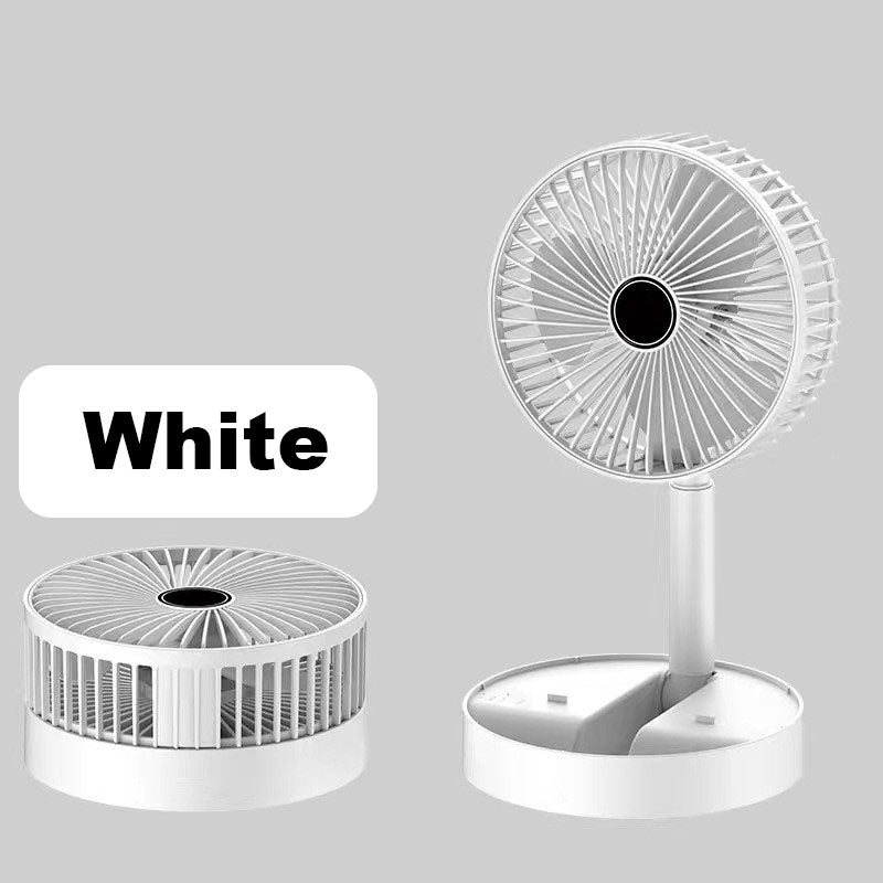 🌀 TERAZ 50% ZNIŻKI! 🔋 Teleskopowy, składany wentylator z ładowaniem USB – regulowana wysokość, cicha praca i przenośność – idealny na biurko, w podróży lub na zewnątrz 💨