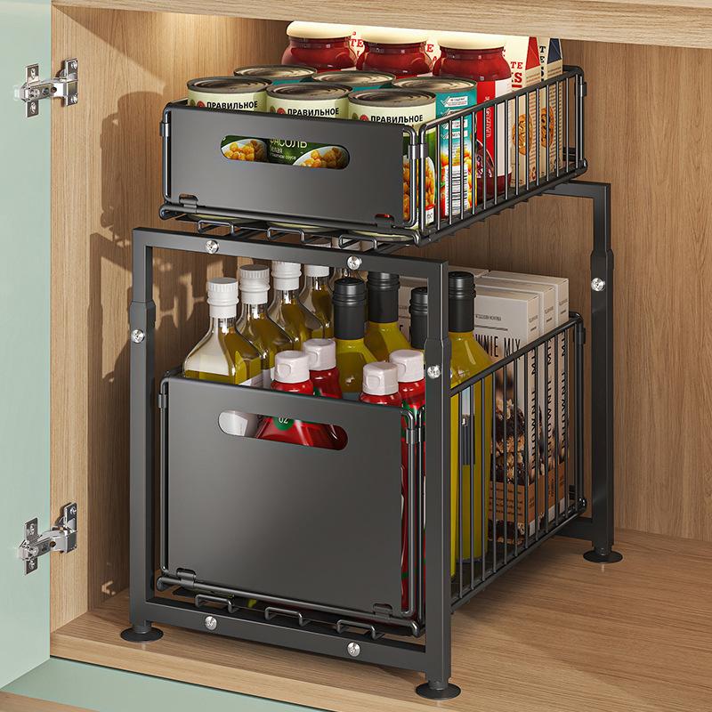 🔄💪 50% taniej! 📦 Wysuwana półka dwupoziomowa – podwójna przestrzeń do przechowywania i łatwy dostęp.