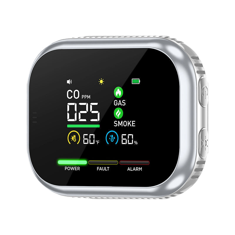 ❄️ Letnia świeżość – 50% ZNIŻKI! 🏠 Alarm wielogazowy z wyświetlaczem LCD – czujnik CO, gazu i dymu z pomiarem temperatury, wilgotności i zapasowym zasilaniem bateryjnym