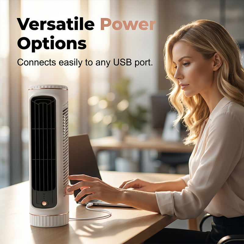 ✨ Przenośny wentylator wieżowy USB – Chłodzenie dla biura i domu! ✨