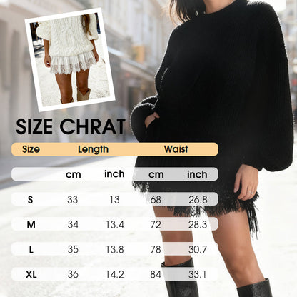 🔥 Gorąca wyprzedaż – 50% zniżki 🔥 Elegancka mini spódniczka z plisami i koronkową lamówką