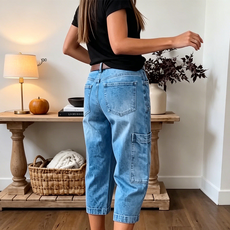 👖 50% RABATT! 🌸 Damskie Casualowe Elastyczne Skrócone Spodnie Jeansowe – Wygodne i wszechstronne – Idealne na co dzień, letnie wyjścia lub elegancję biurową – oddychające i stylowe ✨🌿
