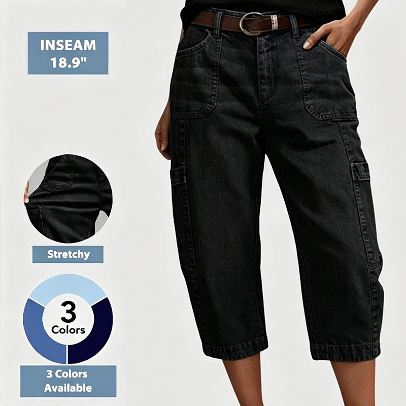 👖 50% RABATT! 🌸 Damskie Casualowe Elastyczne Skrócone Spodnie Jeansowe – Wygodne i wszechstronne – Idealne na co dzień, letnie wyjścia lub elegancję biurową – oddychające i stylowe ✨🌿