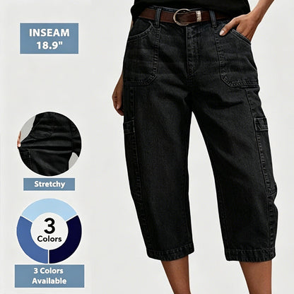 👖 50% RABATT! 🌸 Damskie Casualowe Elastyczne Skrócone Spodnie Jeansowe – Wygodne i wszechstronne – Idealne na co dzień, letnie wyjścia lub elegancję biurową – oddychające i stylowe ✨🌿