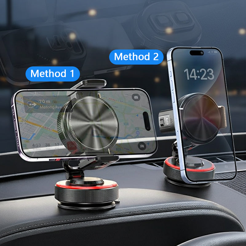 ✨💪Regulowany magnetyczny uchwyt samochodowy z przyssawką próżniową – uniwersalny, stabilny uchwyt magnetyczny na telefon, akcesorium do wnętrza auta