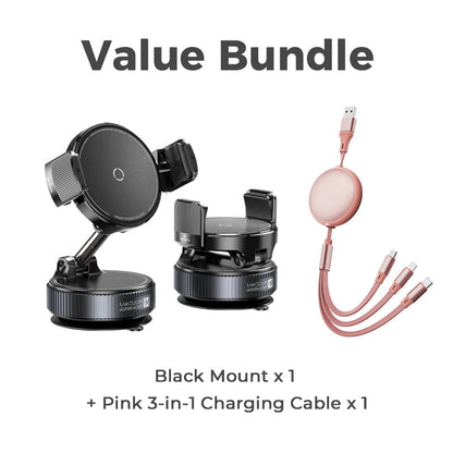 ✨💪Regulowany magnetyczny uchwyt samochodowy z przyssawką próżniową – uniwersalny, stabilny uchwyt magnetyczny na telefon, akcesorium do wnętrza auta