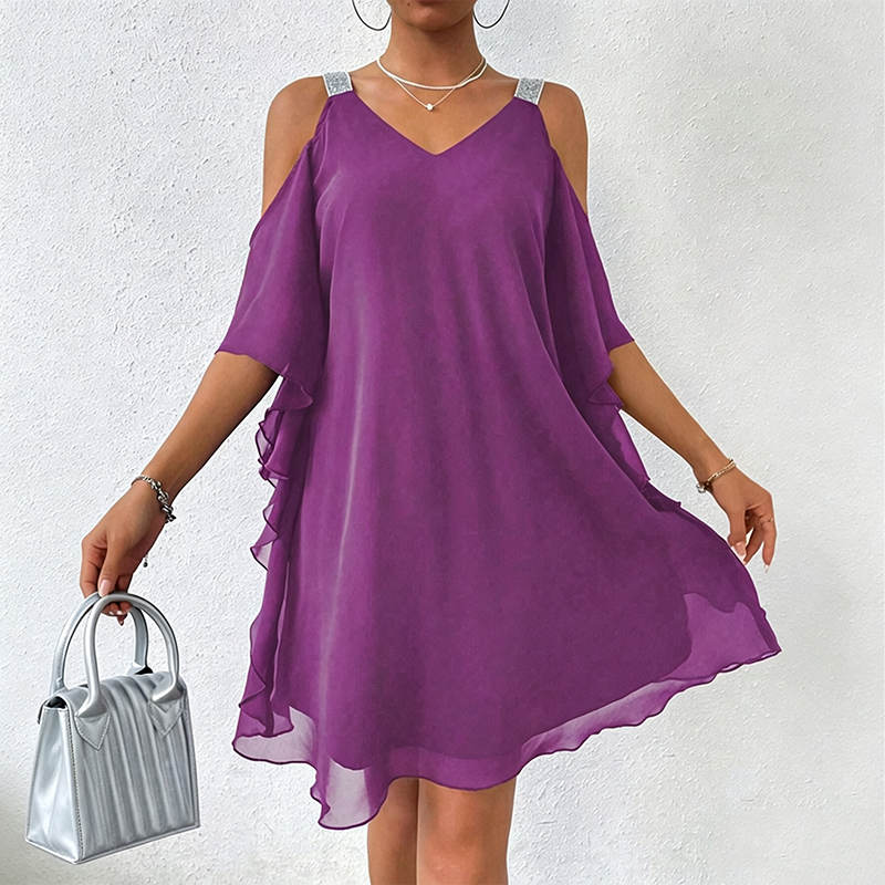 🍃🌸 OFERTA LIMITOWANA: 50% TANIEJ! 👗Wszechstronna sukienka z dekoltem w serek i odkrytymi ramionami – miękka i wygodna – idealna zarówno na dzień, jak i na wieczór.