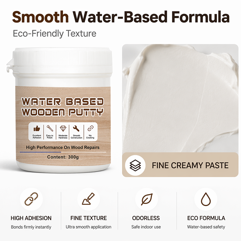 🔥50% RABATT NU! Vattenbaserad träspackel 300g – vit fyllningspasta för skåp, golv, dörrar och möbler – tränyanser & sprickresistent 🛠️✨