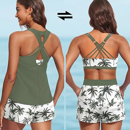 🔥 Gorąca wyprzedaż 2026 – 50% ZNIŻKI ✨⚡ Ponad 50 000 sprzedanych! 🎁 Damski 3-częściowy zestaw tankini z szortami 👙