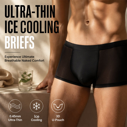 🔥 Pro-Favorite Men's Ice Cooling Ultra-Thin Boxer Briefs – Polyester – Breathable ❄️