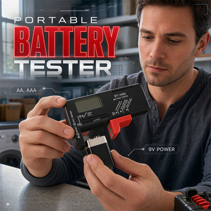 🔋 OGRANICZONA CZASOWO PROMOCJA –50%! Uniwersalny cyfrowy tester baterii – przenośne urządzenie z wyświetlaczem LCD do baterii AA, AAA, 9V oraz guzikowych.