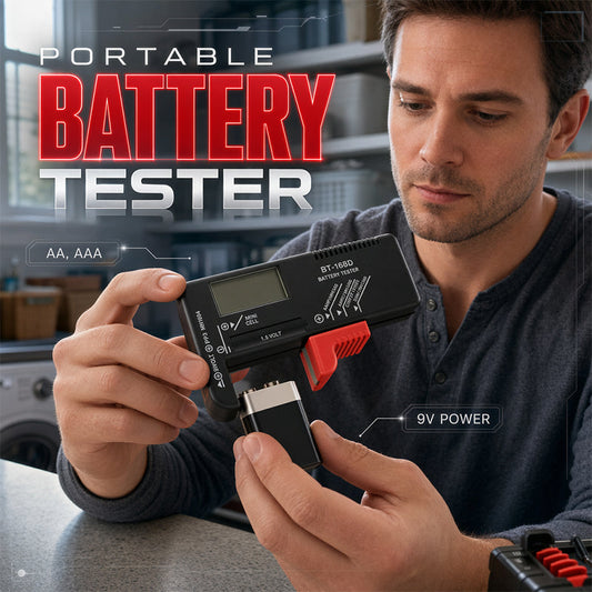 🔋 OGRANICZONA CZASOWO PROMOCJA –50%! Uniwersalny cyfrowy tester baterii – przenośne urządzenie z wyświetlaczem LCD do baterii AA, AAA, 9V oraz guzikowych.