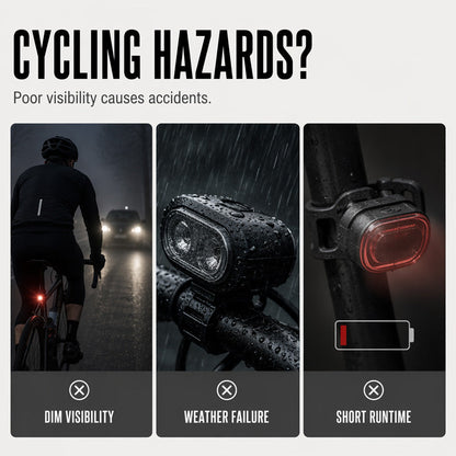 🎁Nowości na 2026 rok – 50% taniej💥Zestaw ładowalnych lampek rowerowych 🚲 Oświetl drogę i bezpiecznie wróć do domu – bez baterii i zbędnych kłopotów ✨
