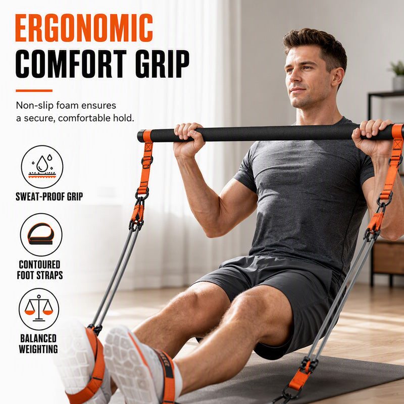 🧘 Zestaw drążka Pilates z 6 taśmami – 50% ZNIŻKI! OFERTA LIMITOWANA!💪 Niezbędnik dla Miłośników Fitness!🏋️‍♀️Wzmocnij mięśnie, popraw elastyczność i sylwetkę bez wychodzenia z domu. ✨ Twój osobisty trener w zestawie! 💪