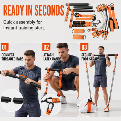 🧘 Zestaw drążka Pilates z 6 taśmami – 50% ZNIŻKI! OFERTA LIMITOWANA!💪 Niezbędnik dla Miłośników Fitness!🏋️‍♀️Wzmocnij mięśnie, popraw elastyczność i sylwetkę bez wychodzenia z domu. ✨ Twój osobisty trener w zestawie! 💪