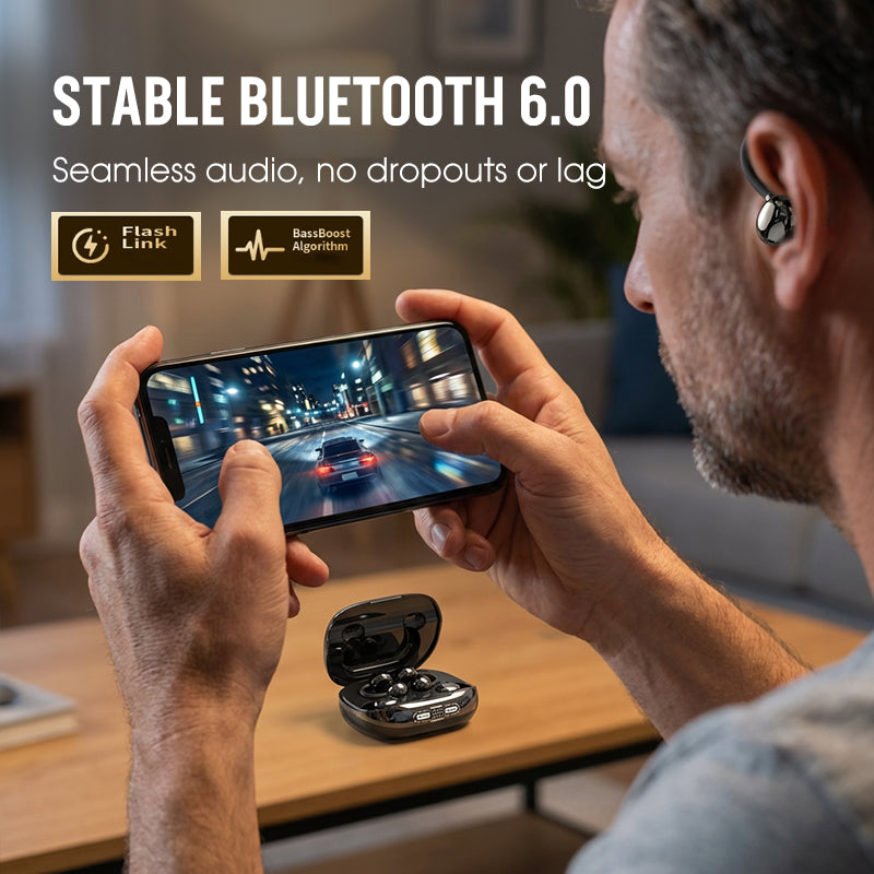 📢📢50% taniej!! ⏰Bezprzewodowe słuchawki Bluetooth 6.0 – douszne i z klipsem