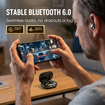 📢📢50% taniej!! ⏰Bezprzewodowe słuchawki Bluetooth 6.0 – douszne i z klipsem