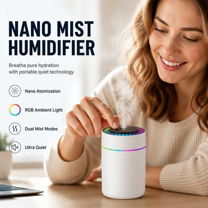 Mini USB Air Humidifier with Colorful Light for Bedroom and Car