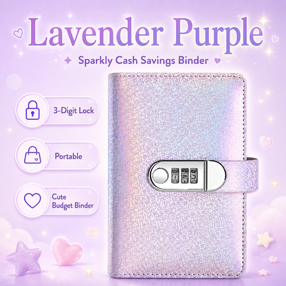 ✨ Segregator SparkleLock do organizowania oszczędności gotówkowych z zamkiem szyfrowym (3 cyfry) – organizer budżetowy ze 100 stronami na wyzwania oszczędnościowe, cele finansowe i dodatkowe materiały 💖