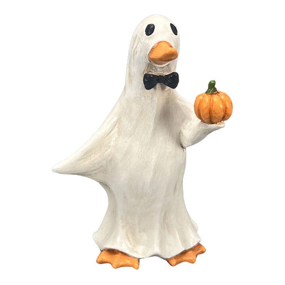 🎃🦇Zestaw upiornych kaczek – ręcznie malowane, 5 figurek, odporne na warunki atmosferyczne