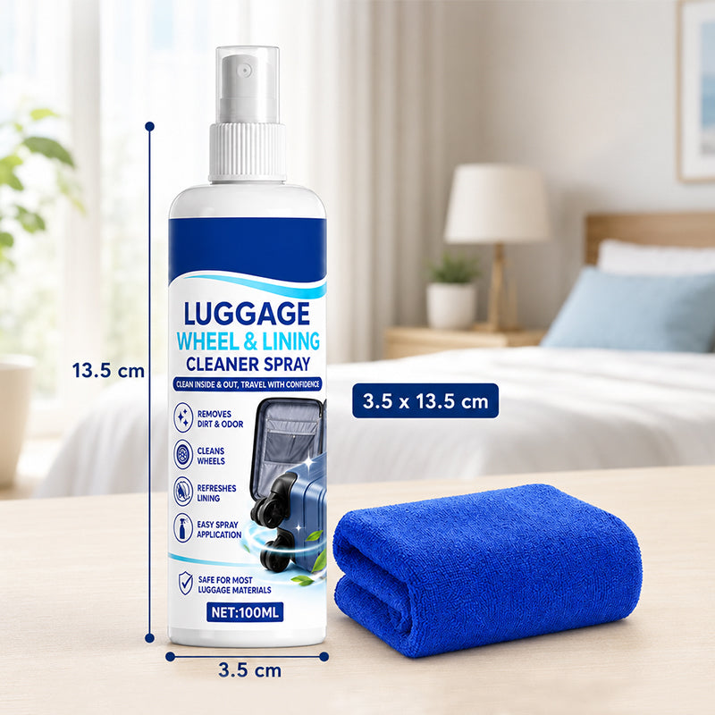 🔥 Uniwersalny spray do czyszczenia bagażu – delikatna formuła do ABS, poliwęglanu, skóry i płótna – idealny do pielęgnacji przed podróżą i po niej 🧳🧴