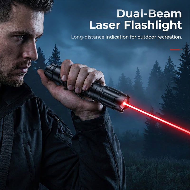 🔦 Akumulatorowy czerwony lub zielony wskaźnik laserowy z wymiennymi końcówkami (wzorami)