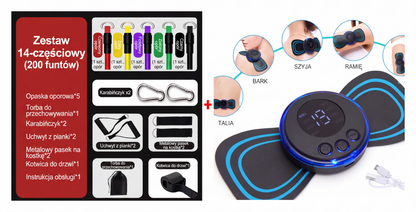 🏋️ Zestaw lin oporowych 14-częściowy – 50% ZNIŻKI! OFERTA LIMITOWANA!🔥✨Elastyczne taśmy z uchwytami – idealne do treningu siłowego, rozciągania i rehabilitacji w domu. Zastępuje całą siłownię w jednym zestawie! 💪