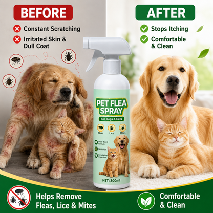 🥳HIT 2026 ROKU🥳 Spray na pchły dla zwierząt – na bazie roślin, delikatny, a zarazem skuteczny – odstrasza pasożyty, neutralizuje nieprzyjemne zapachy – bezpieczny w razie zlizania! 🛡️💨