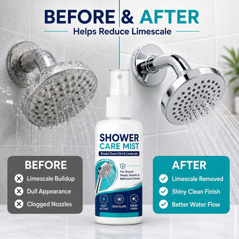 🚿✨Spray do szybkiego usuwania kamienia pod prysznicem – rozpuszcza uporczywe osady mineralne i ślady po twardej wodzie. Przywraca przepływ wody i blask – wystarczy spryskać i przetrzeć! 🧼💪