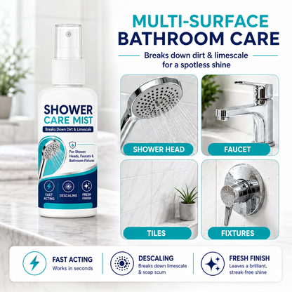 🚿✨Spray do szybkiego usuwania kamienia pod prysznicem – rozpuszcza uporczywe osady mineralne i ślady po twardej wodzie. Przywraca przepływ wody i blask – wystarczy spryskać i przetrzeć! 🧼💪