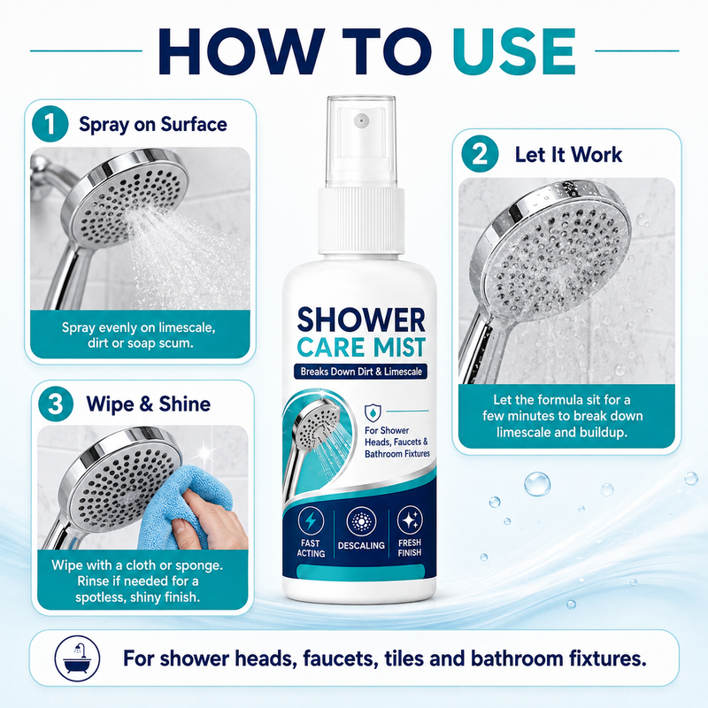 🚿✨Spray do szybkiego usuwania kamienia pod prysznicem – rozpuszcza uporczywe osady mineralne i ślady po twardej wodzie. Przywraca przepływ wody i blask – wystarczy spryskać i przetrzeć! 🧼💪