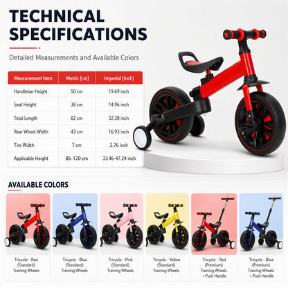 🚲 Teraz 50% taniej! 🌈 Rowerek 3 w 1: trójkołowy i biegowy dla dzieci – radosna zabawa, stabilność i możliwość dostosowania 👶✨