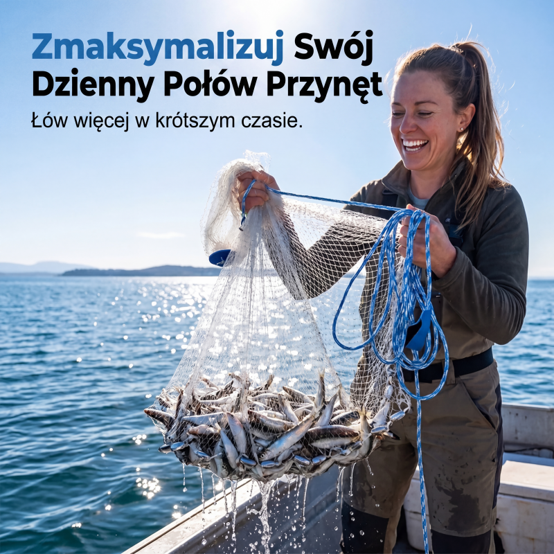 🎣✨ Łatwa w rzucaniu sieć — ma wytrzymałe oczka, szybko tonie i ma szerokie zastosowanie 🌊