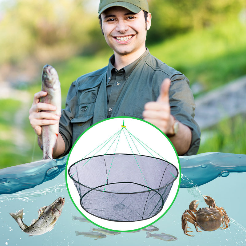 Portable Foldable Hand Casting Fishing Net with RopePrzenośna, składana sieć wędkarska typu rzutka z linką