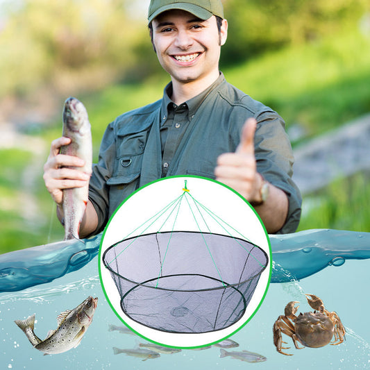 Portable Foldable Hand Casting Fishing Net with RopePrzenośna, składana sieć wędkarska typu rzutka z linką