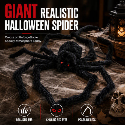 Gigantyczny pająk do dekoracji zewnętrznych na Halloween