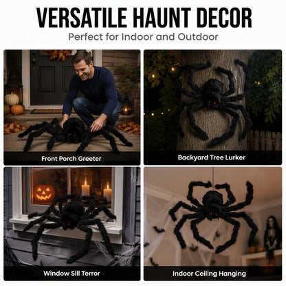 Gigantyczny pająk do dekoracji zewnętrznych na Halloween