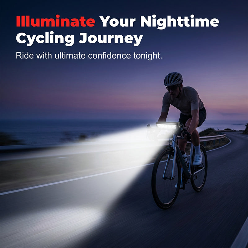 🚴Teraz 50% taniej! Ładowana przez USB lampka rowerowa 2000 lm z podwójną wiązką światła – wodoodporna, jasna lampa przednia z regulacją skupienia, idealna do jazdy nocnej i kolarstwa górskiego.