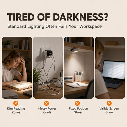 ⏳Oferta ograniczona czasowo: 50% taniej⏰ Magnetyczna lampka do czytania LED z akumulatorem🧲🪝💡