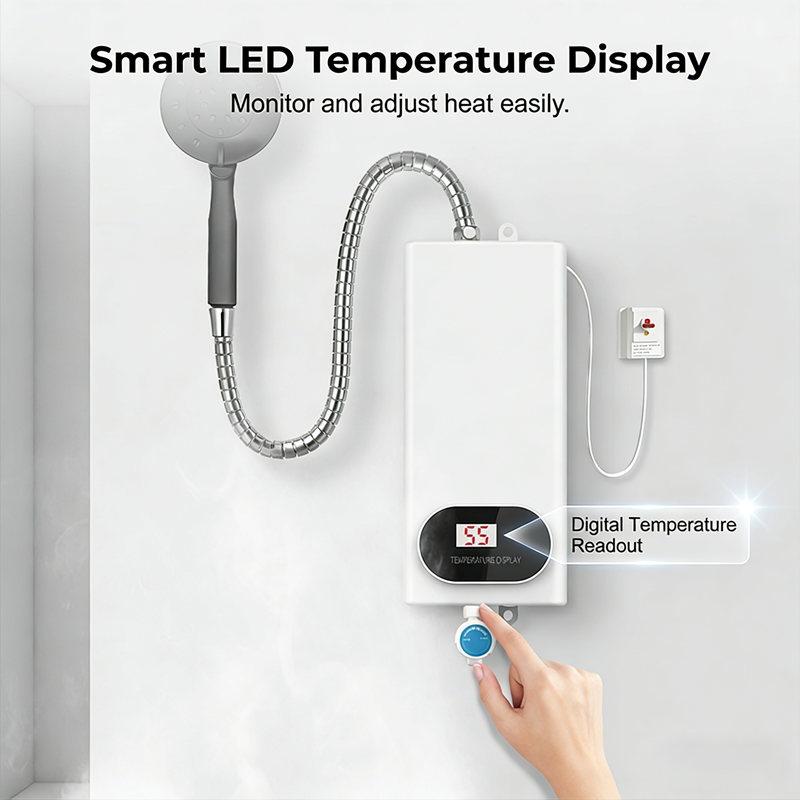 ⏳🔥Wyprzedaż 2026 — Sprzedano ponad 15 000 sztuk!💧Kompaktowy, przepływowy elektryczny podgrzewacz wody — wyświetlacz temperatury LED i liczne zabezpieczenia ✨
