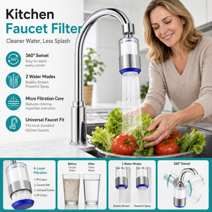 🥳HIT SPRZEDAŻY! Obrotowy filtr do baterii kuchennej 360°💧✨