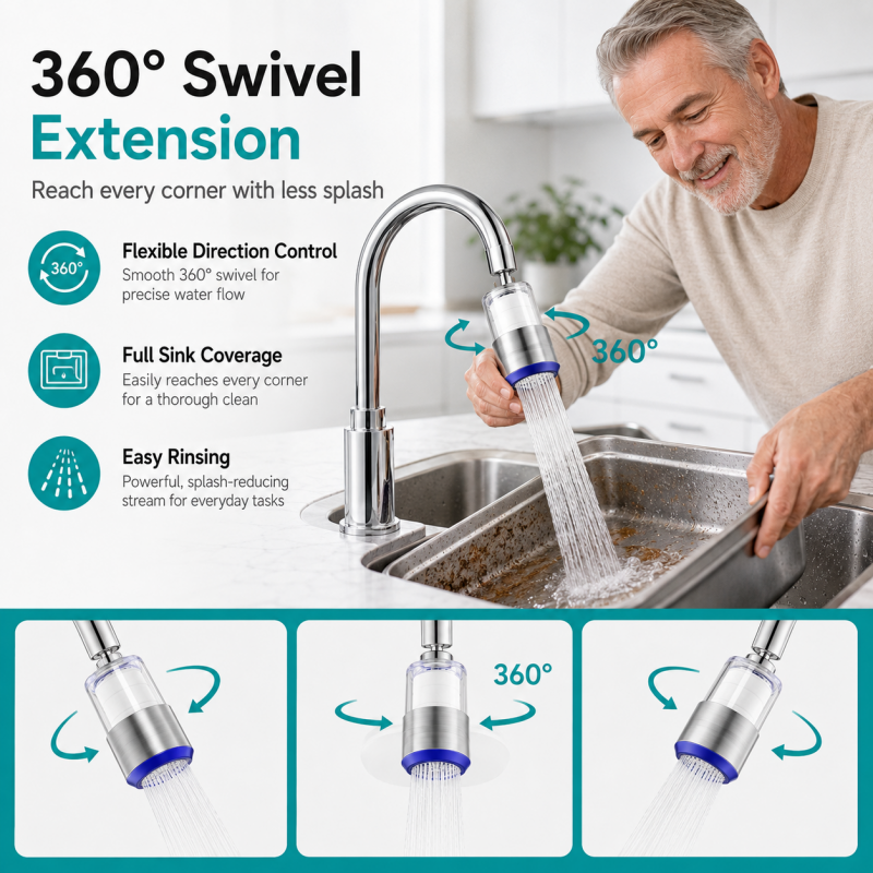 🥳HIT SPRZEDAŻY! Obrotowy filtr do baterii kuchennej 360°💧✨