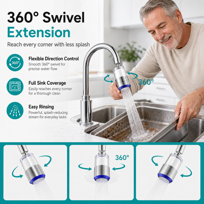🥳HIT SPRZEDAŻY! Obrotowy filtr do baterii kuchennej 360°💧✨