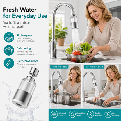 🥳HIT SPRZEDAŻY! Obrotowy filtr do baterii kuchennej 360°💧✨