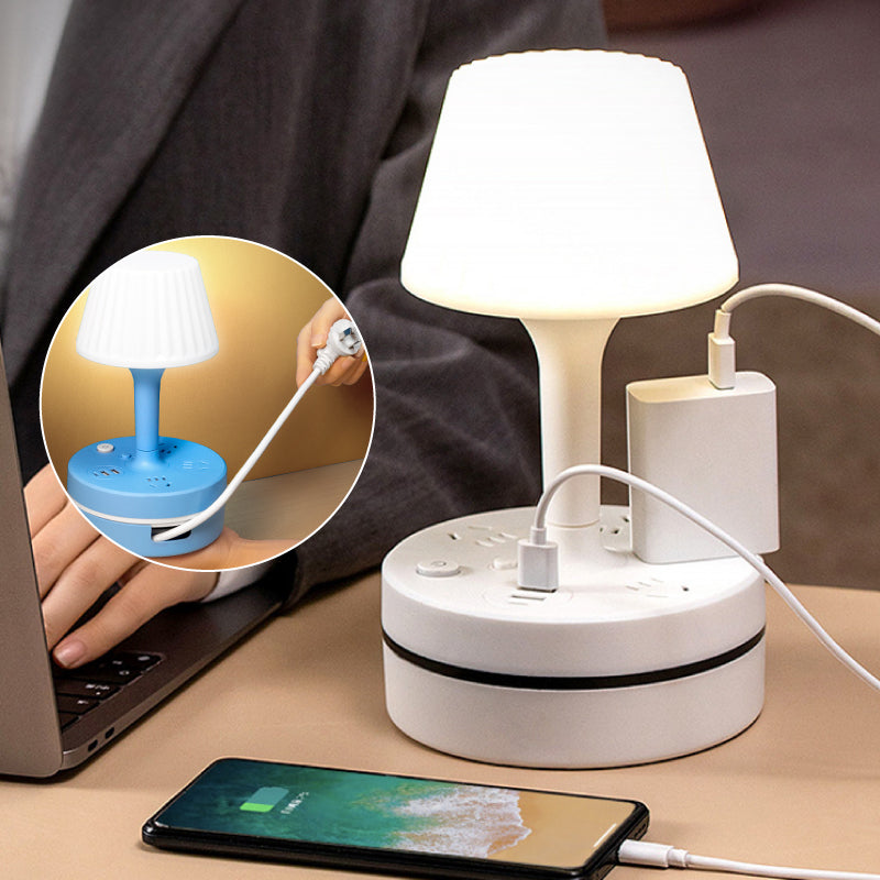 💡 Bedside Lamp with AC Outlets and USB Ports
