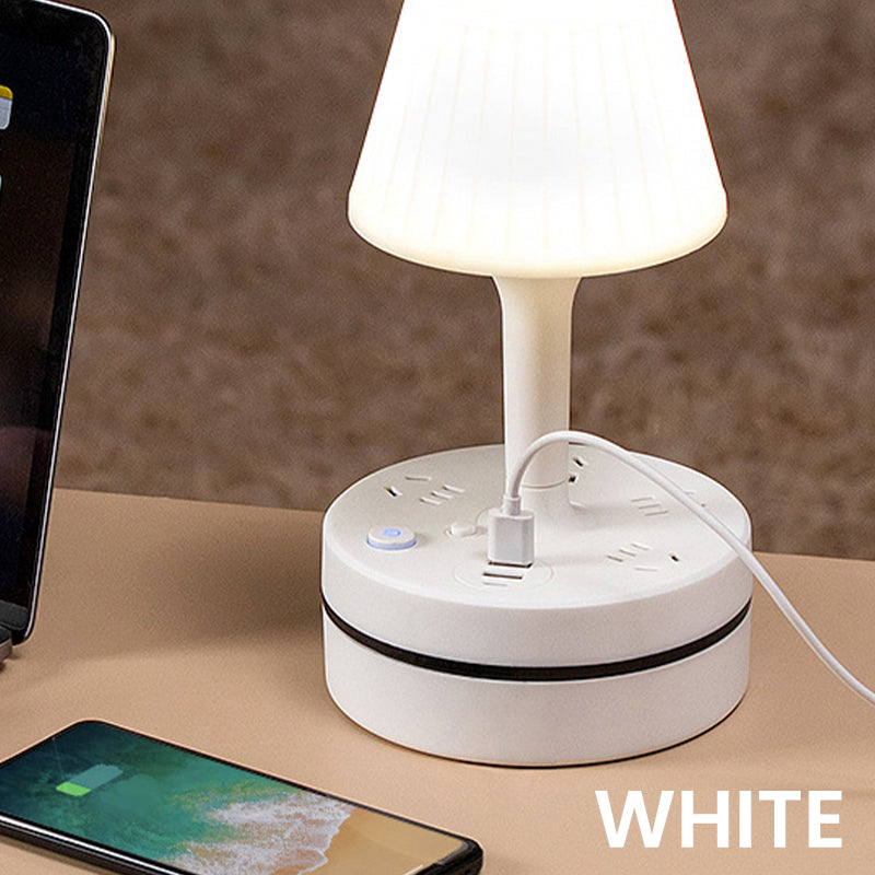 💡 Bedside Lamp with AC Outlets and USB Ports