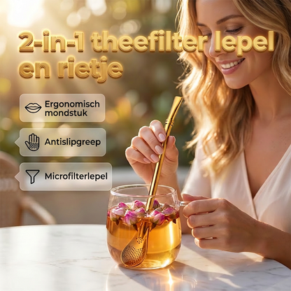 📢📢50% taniej!! ⏰Filtr do herbaty, łyżeczka i słomka w jednym