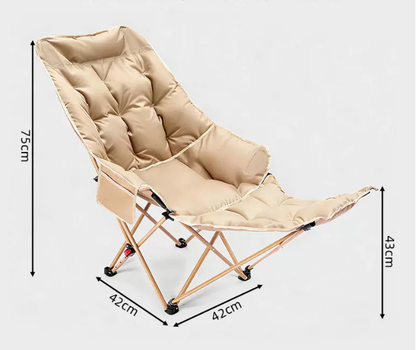 🏕️Teraz 50% taniej! Regulowany, wyściełany fotel turystyczny z funkcją rozkładania – wytrzymały, przenośny leżak kempingowy z podnóżkiem (udźwig 150 kg), idealny do kampera, ogrodu i na piknik.